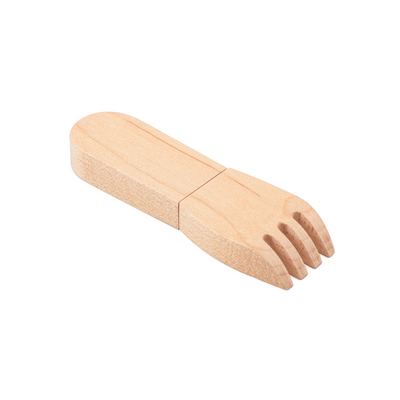 Customized Logo Fork Shaped Wood USB Performance For PC Compatibility