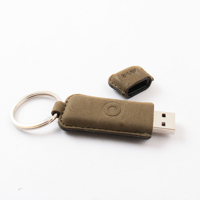 Graded A Full Memory Leather USB Flash Drive With Custom Logo Printing