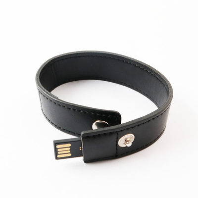 Leather Wristband USB Flash Drive 20MB/S Reading Speed With Custom Logo Support