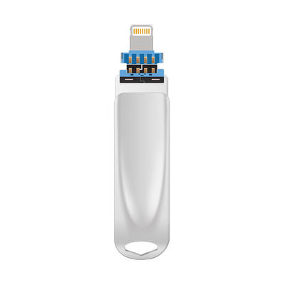 Silver TYPE C usb 3 in one featuring USB 2.0 USB 3.0 And Type C Connector