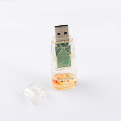 Plastic Liquid USB Flash Drive Our Side Plastic Inside Duck Can Customized Made