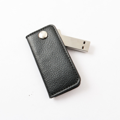 Portable Leather Cover Key Metal Usb Flash Drive  64GB 128GB 30MB/S