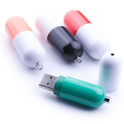 Pill Shaped Plastic Customizable Usb Flash Drives 3.0 80MB/S 32GB 64GB 128GB