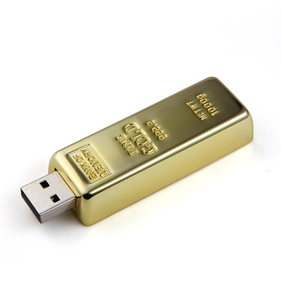 128GB Gold Bar Metal USB Flash Drive 2.0 8MB/S Full Memory OEM ODM