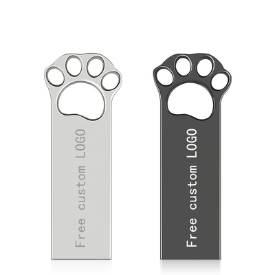 Dog Paw Shapes Metal USB Flash Drive 2.0 128GB 256GB 15MB/S Speed
