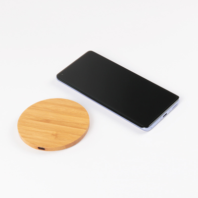 Circular Shapes Multifunction Wireless Charger 15w Bamboo Material