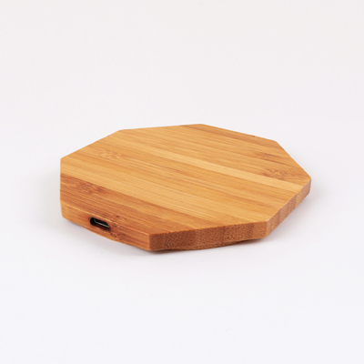 110KHZ - 205KHZ Multifunction Wireless Charger 8mm Sensing Bamboo Wooden Color