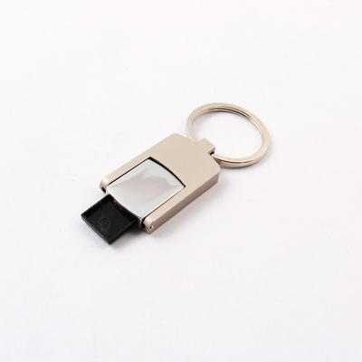 2.0 Metal USB Flash Drive UDP Flash Chip Silver Body With Keyring