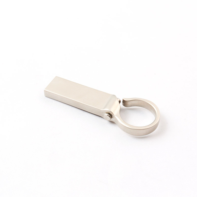 Custom Logo Silver Matt Metal USB Flash Drive 2.0 64GB 128GB 20MB/S With Keyring