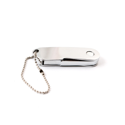 Twist Metal Usb 2.0 Flash Drive With Keychain , 32GB 64GB 128GB Fast UDP Chip