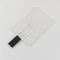 Transparent Plastic Material Credit Card USB Sticks 2.0 128GB 64GB 15MB/S