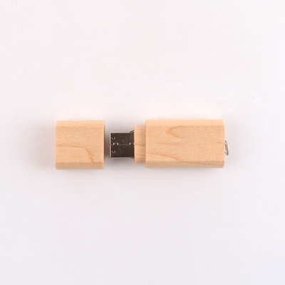 15MB/S 32GB 128GB Maple Wooden USB Flash Drive With Small Ring Usb 3.0