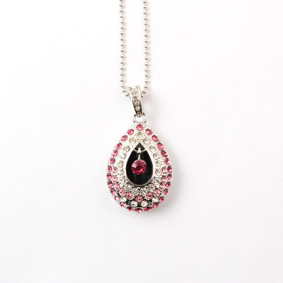 Heart Shaped Water Drop Necklace Crystal Usb Stick With Chips Hidden Inside