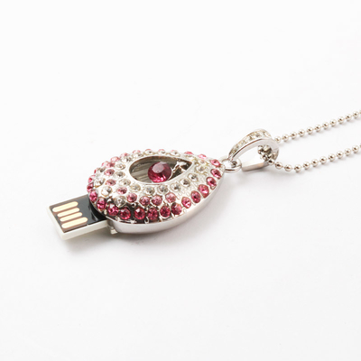 Heart Shaped Water Drop Necklace Crystal Usb Stick With Chips Hidden Inside