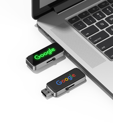 2gb Engraving Logo Crystal Flash Drive Shiny When Working At Computer With Led Light