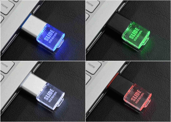 Engraving Logo Led Light Crystal Usb Stick Oem Odm