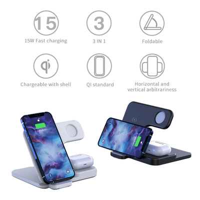 10w Magnetic Foldable Wireless Charger For Phone Earphone Watch