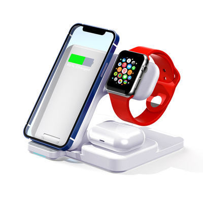 Foldable Portable 15W Samsung Fast Wireless Charger With Phone Earphone Watch