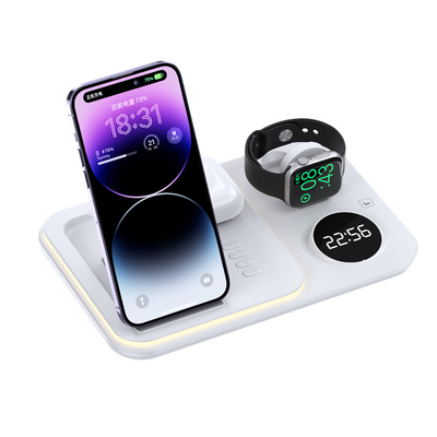 110K - 205KHZ Foldable Wireless Charger With Clock And LED