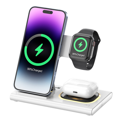 Fast Foldable 3 In 1 Wireless Charger 15W For Phone Watch Earphone