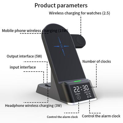 Multifunction Wireless Charger with Input 5V/2A Name ≤6mm Transmission Distance