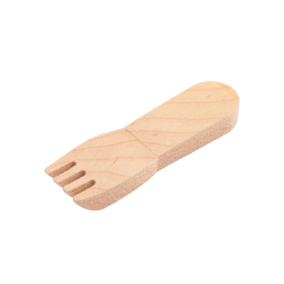 Customized Logo Fork Shaped Wood USB Performance For PC Compatibility