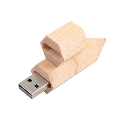 Maple Wood Pen Shaped USB Memory Stick Custom Logo Print Or Embossing