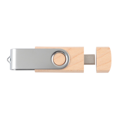 Natural Wooden USB Flash Drive 2.0 3.0 With Type C + Usb A New Shapes Fast Speed