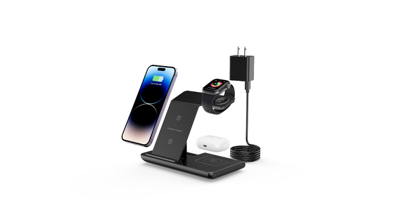 LED Light Multifunction Wireless Charger for 15W Fast Charging and Qi-enabled Devices