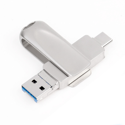 Silver TYPE C usb 3 in one featuring USB 2.0 USB 3.0 And Type C Connector