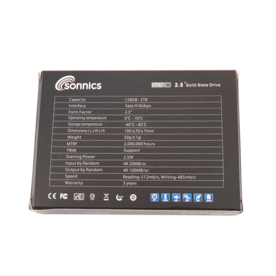 High capacity 2.5 inch SATA SSD 256gb for High Capacity Shock Resistance 1500G/0.5ms