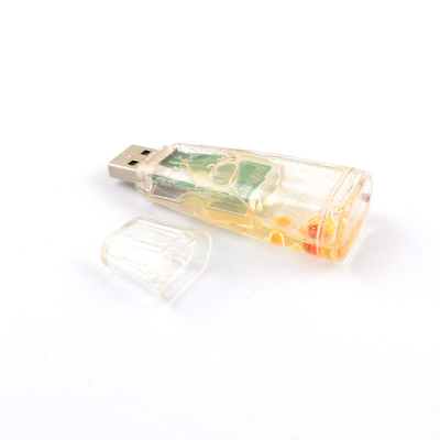 Plastic Liquid USB Flash Drive Our Side Plastic Inside Duck Can Customized Made