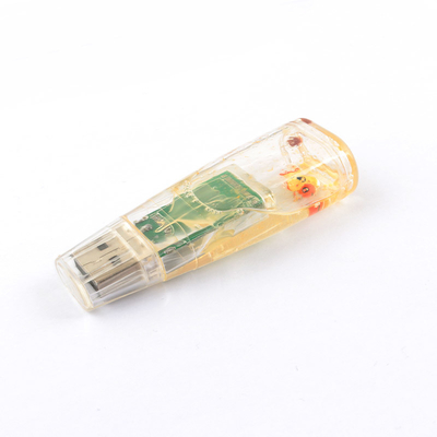 Plastic Liquid USB Flash Drive Our Side Plastic Inside Duck Can Customized Made