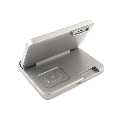 ABS PC Material Multifunction Wireless Charger with 5V/2.1A Input and Box Support