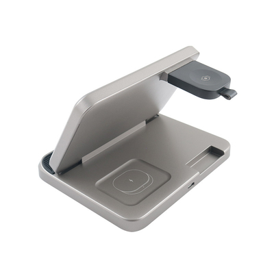 ABS PC Material Multifunction Wireless Charger with 5V/2.1A Input and Box Support