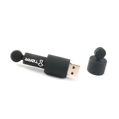 Data Encryption Round Custom USB Flash Drives PVC/Silicone Material