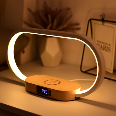 Recyclable Materials Wireless Charger Wooden Charger Fast Charger With Clock And Light