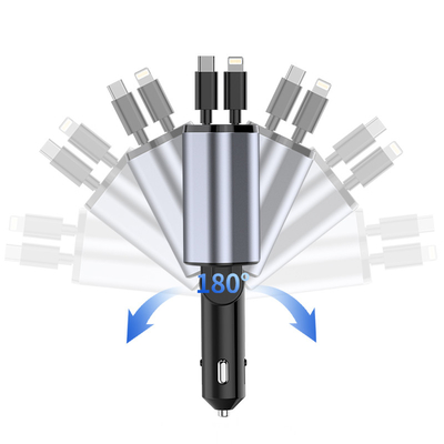 ABS PC Aluminium Alloy Car Charger For IPhone Output 5V/2.4A Compact And Lightweight