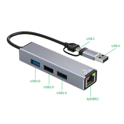 Compact USB C Hub Adapter Laptop Usb Port Expander Usbc Hub For Fast Data Transfer