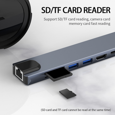 Speedy Data Transfer Aluminum Memory Card Reader Fast Hub / Memory Card Hub with Charming Style
