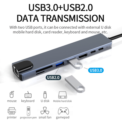 Speedy Data Transfer Aluminum Memory Card Reader Fast Hub / Memory Card Hub with Charming Style