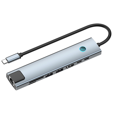 Multi Port HUB Adapter with Memory Card Reading and Aluminum Body