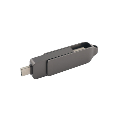 Gun Black Metal Type C USB Flash Drives Twist Shaped Fast Speed 3.0 And 3.0