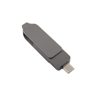 Gun Black Metal Type C USB Flash Drives Twist Shaped Fast Speed 3.0 And 3.0