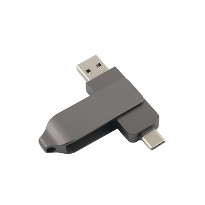 Gun Black Metal Type C USB Flash Drives Twist Shaped Fast Speed 3.0 And 3.0