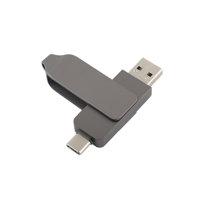 Gun Black Metal Type C USB Flash Drives Twist Shaped Fast Speed 3.0 And 3.0
