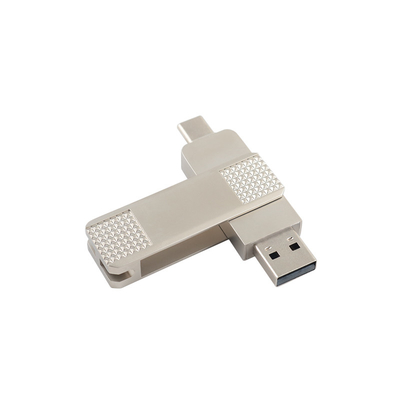 Silver Type C Metal USB Flash Drives Can 360 Degree Rotation With Password Protection