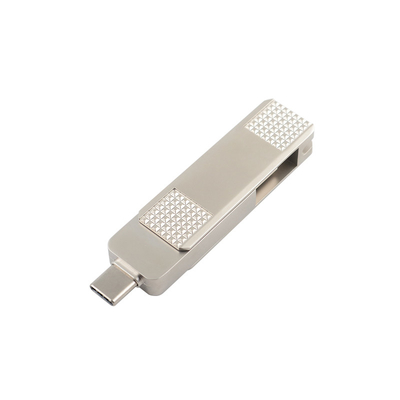 Silver Type C Metal USB Flash Drives Can 360 Degree Rotation With Password Protection
