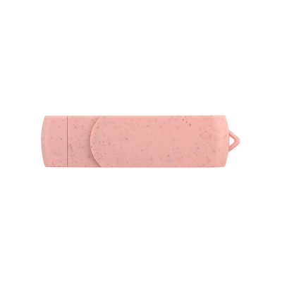 Type C USB Flash Drives Pink Plastis With Straw Recyclables Material And Custom Logo