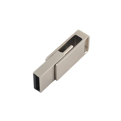 Waterproof Silver Metal USB Flash Drives with USB 2.0 And Type C Engraving and Print Logo